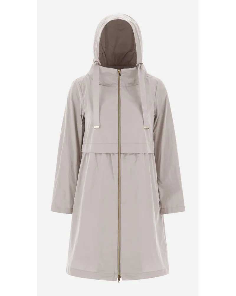 Herno Parka Lungo In New Techno Taffeta Grigio