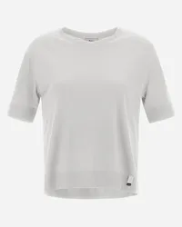 Herno T-shirt In Glam Knit Effect Bianco