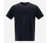 T-shirt In Jersey Crepe - Uomo T-shirt E Polo Blu Navy