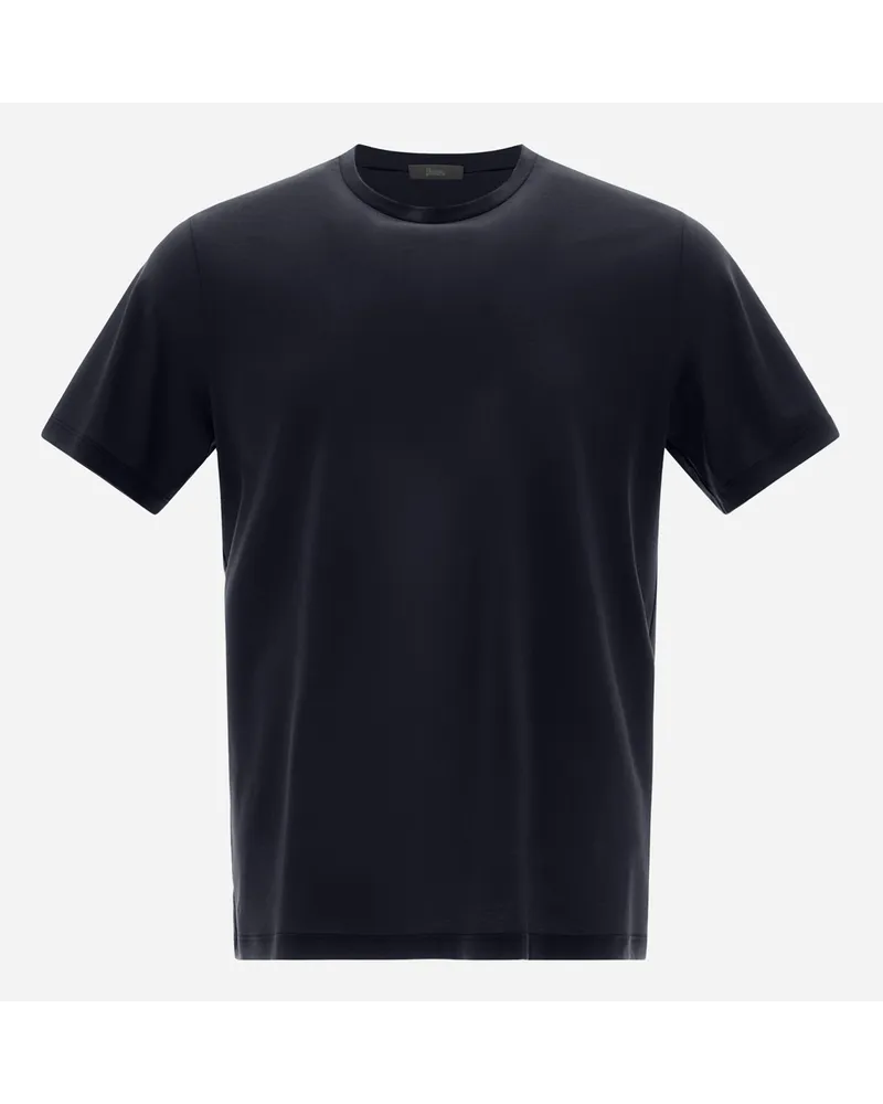 Herno T-shirt In Jersey Crepe Blu