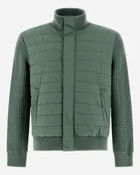 Herno Bomber Resort In Light Nylon Stretch E Knit Salvia