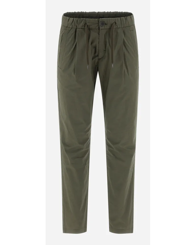 Herno Pantaloni In Light Cotton Stretch Militare