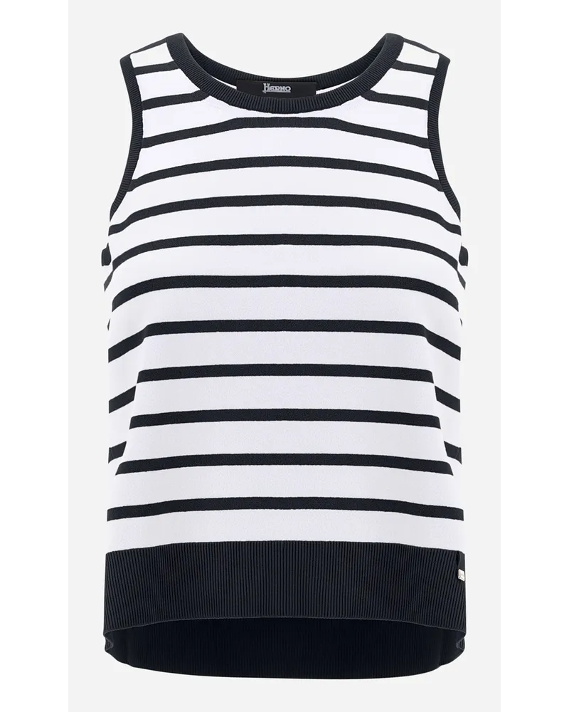 Herno Top In Endless Viscose Stripes Blu