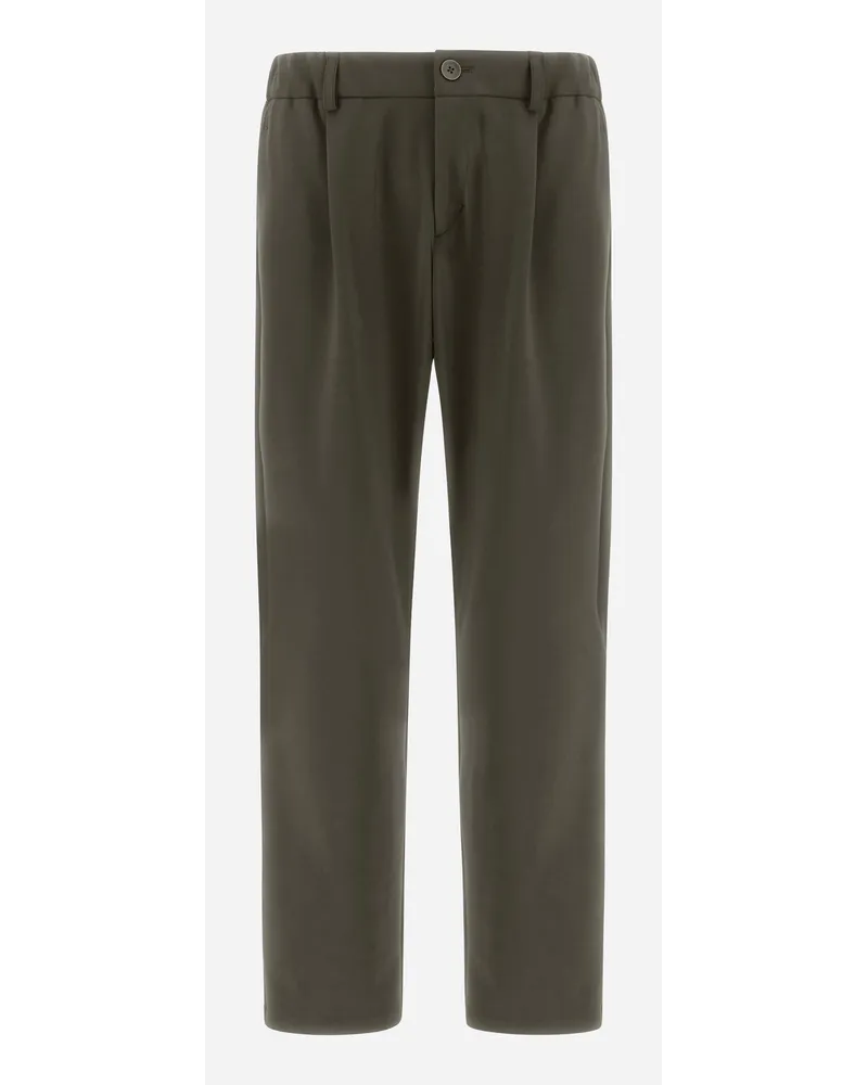 Herno Pantaloni In Scuba Leggero Non Lavato Militare