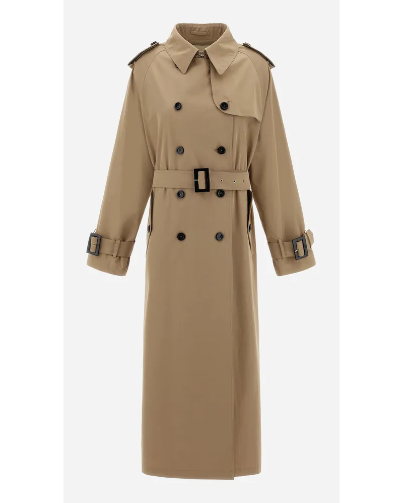 Herno Trench In Light Cotton Canvas Sabbia