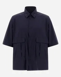 Herno Camicia In Light Nylon Stretch Blu