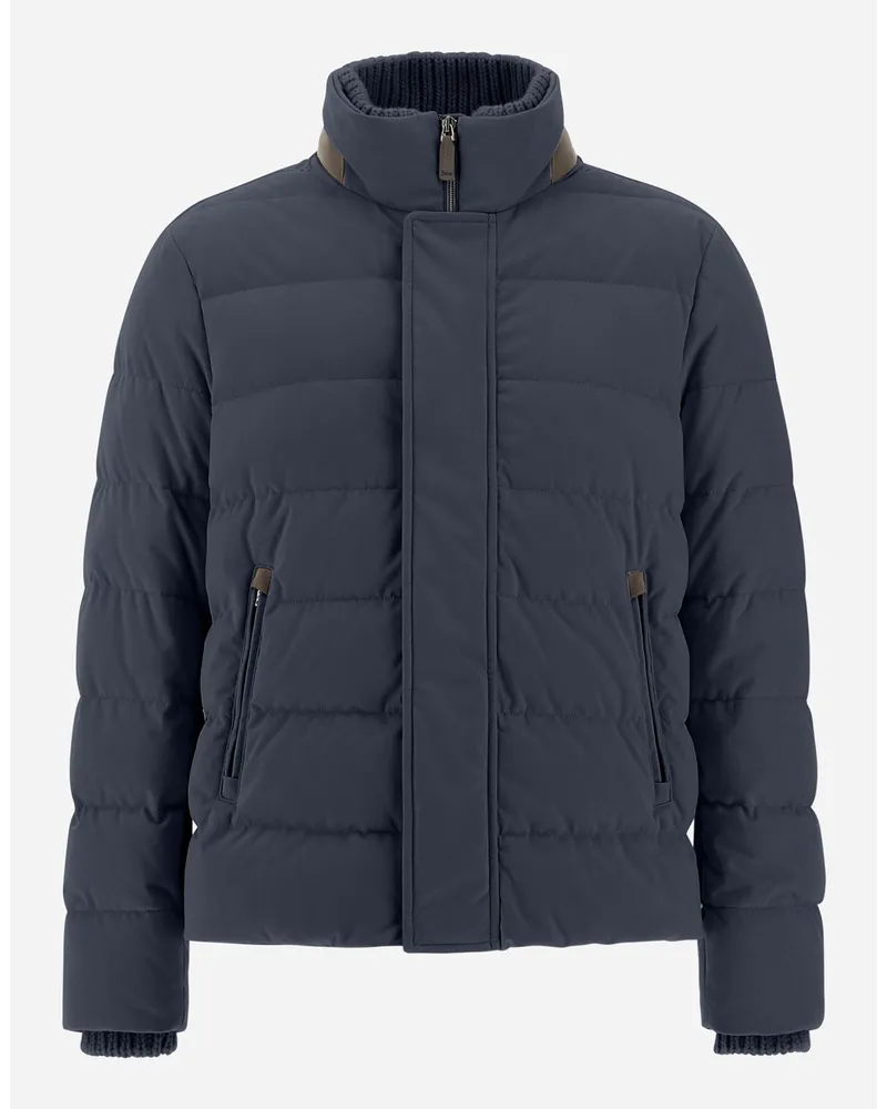 Herno Bomber Effetto Scamosciato Blu