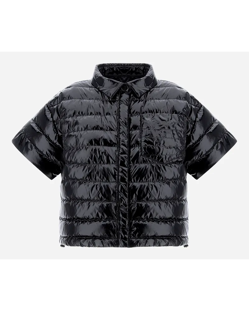 Herno Bomber A Maniche Corte In Gloss Nero