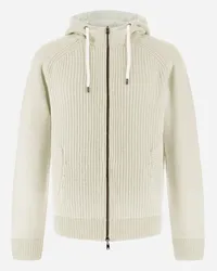 Herno Bomber Resort In Infinity Mix Knit E Rev Ponente Bianco