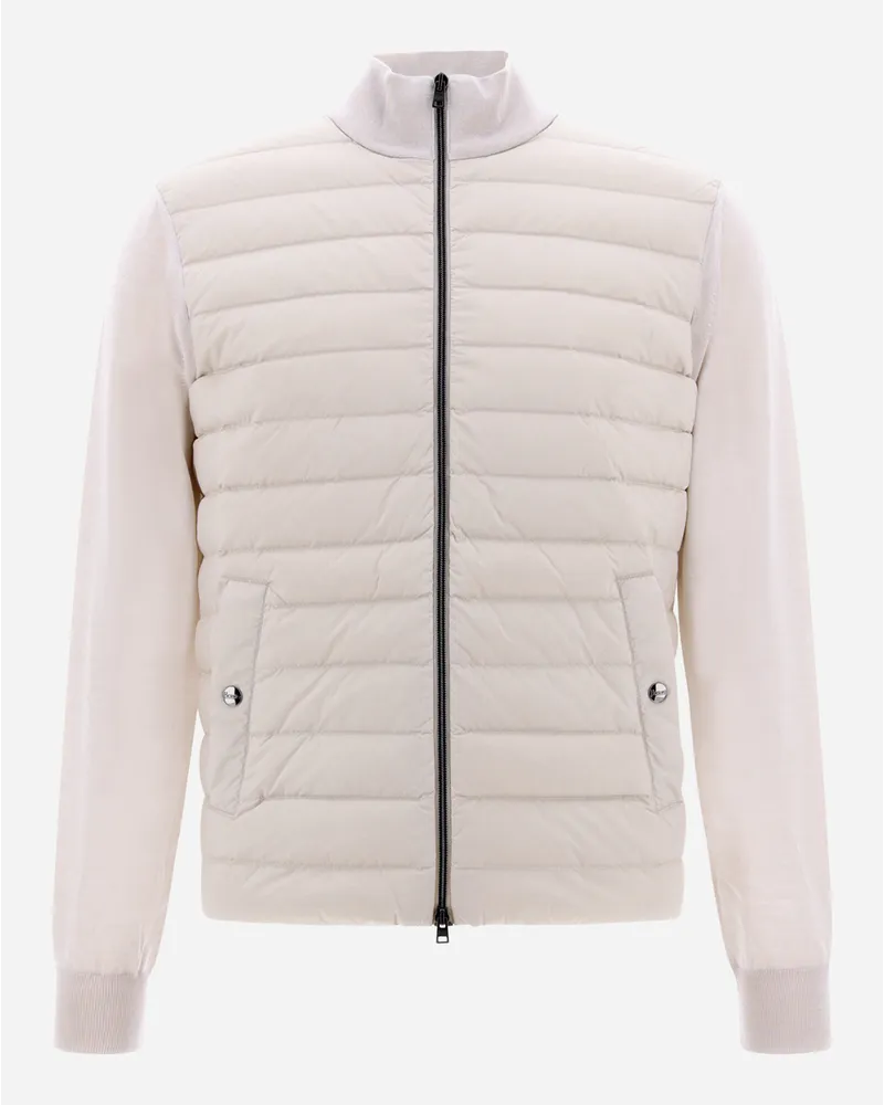 Herno Cardigan In Lana Seta E Nuage Ghiaccio