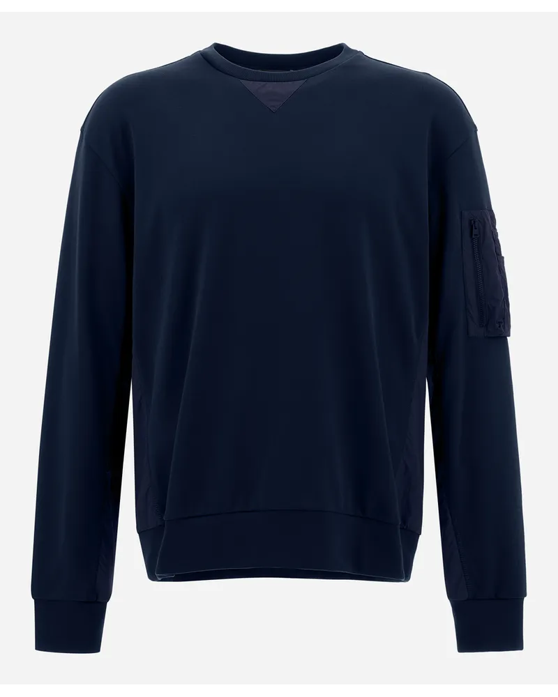 Herno Felpa In Interlock Sweater E Ultralight Crease Blu