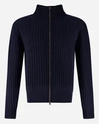 Herno Cardigan Resort In Infinity Wool Rib Blu