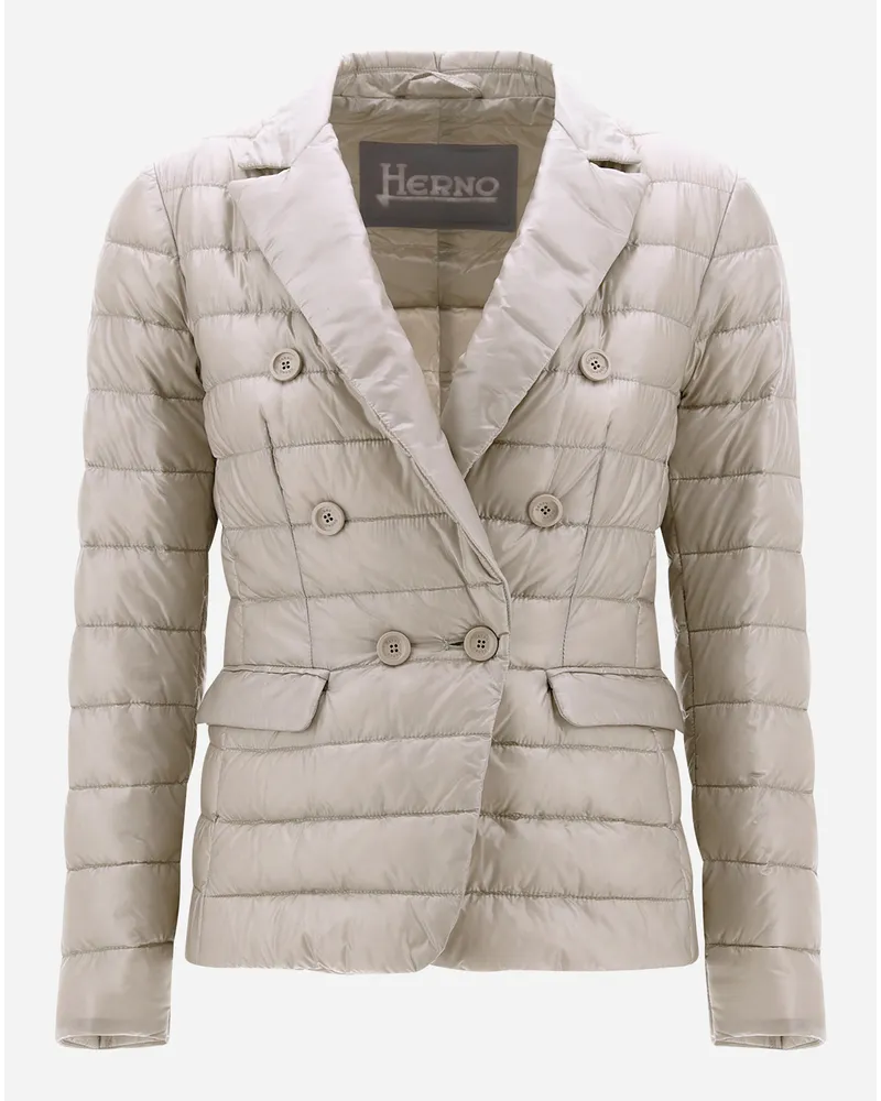 Herno Blazer Doppiopetto In Nylon Ultralight Chantilly