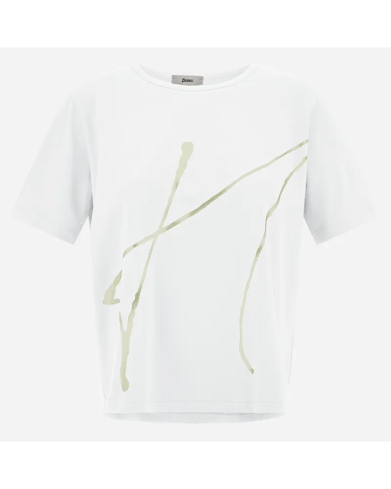 Herno T-shirt In Interlock Jersey Bianco