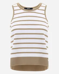 Herno Top In Endless Viscose Stripes Bianco