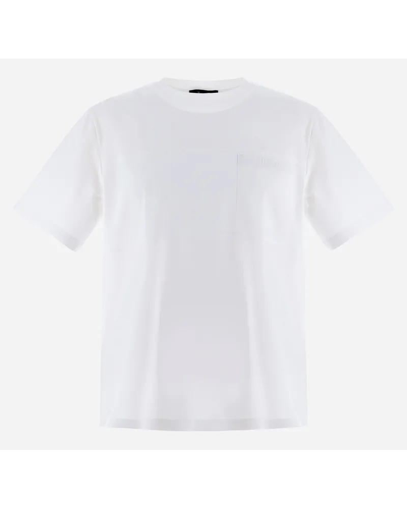 Herno T-shirt In Superfine Cotton Stretch E Light Scuba Bianco