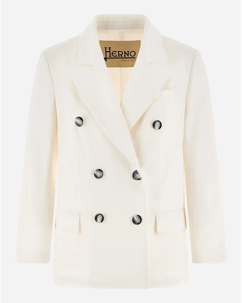 Herno Blazer In Light Lino Bianco