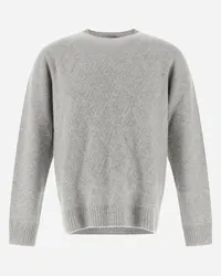 Herno Maglia Resort In Herringbone Plain Cashmere Grigio