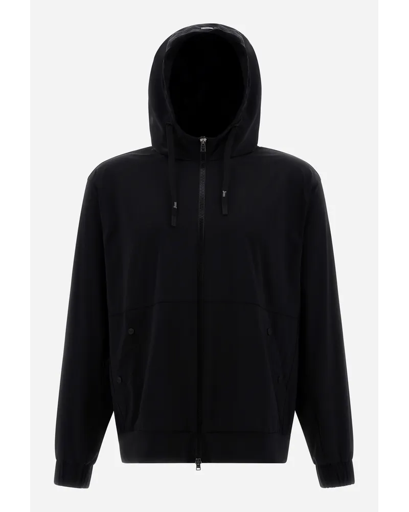Herno Felpa In Nylon Jersey Nero