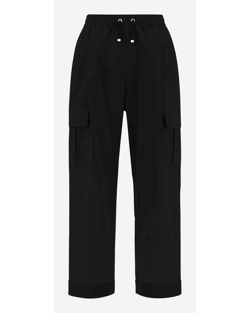Herno Pantaloni Cargo In New Techno Taffeta Nero