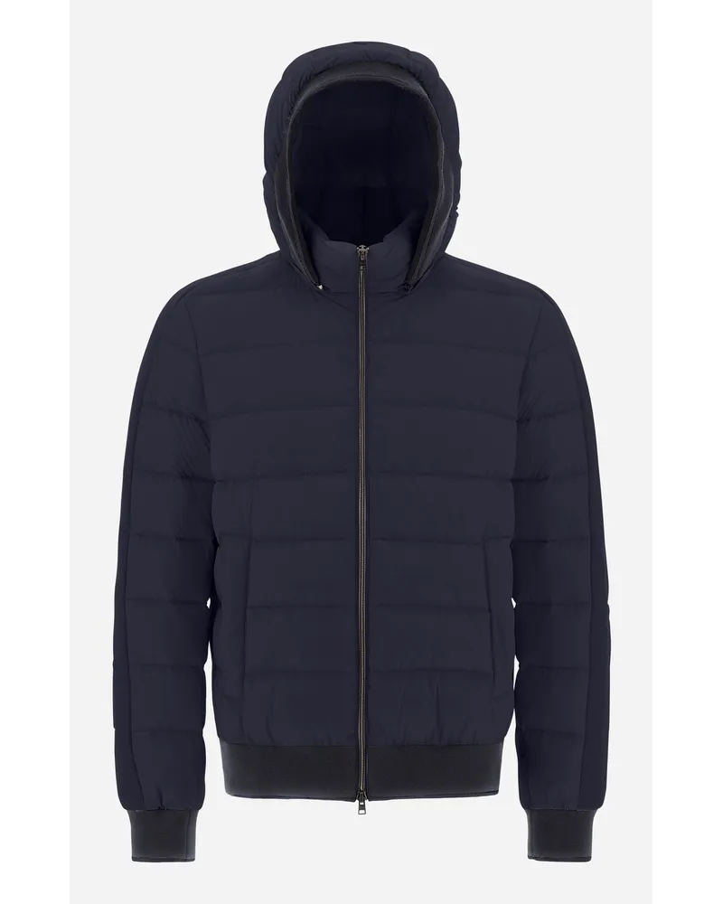 Herno Bomber In Ecoage E Cashmere Seta Blu