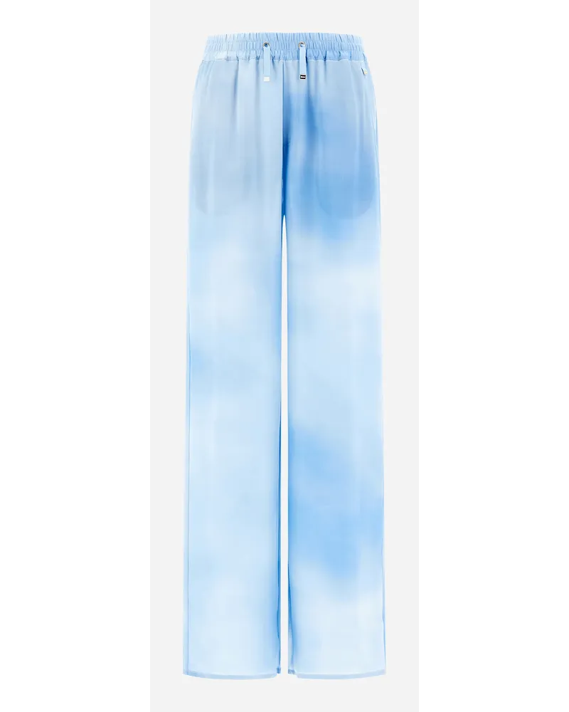 Herno Pantaloni In Cloud Silk Azzurro