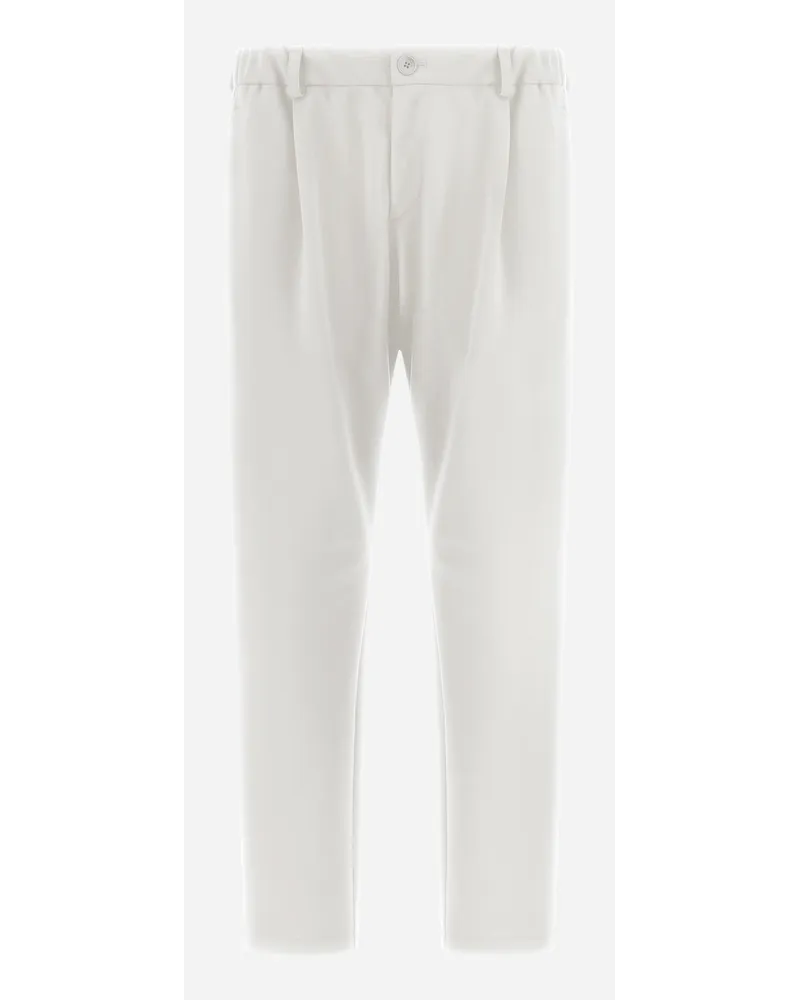 Herno Pantaloni In Vintage Cotton Bianco