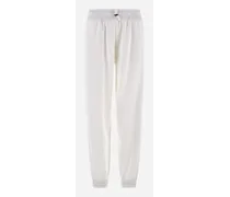 Pantaloni In Viscose Sweater E Techno Taffetà - Donna Pantaloni Bianco