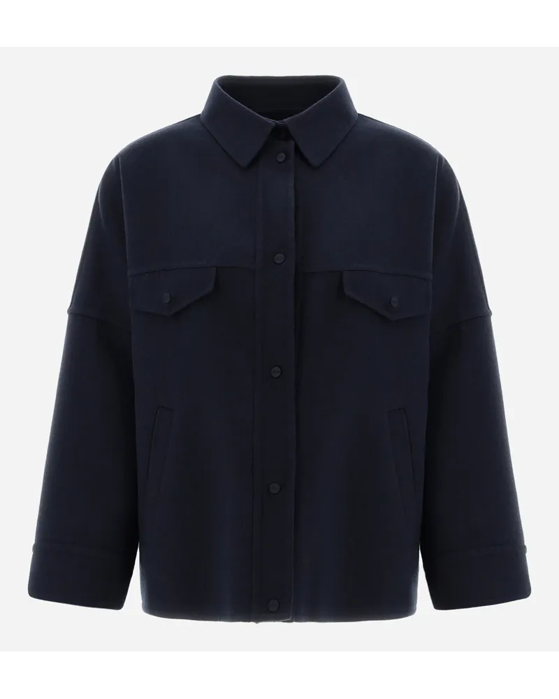 Herno Giacca In Lana Double Blu
