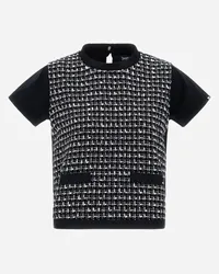 Herno T-shirt In Chic Cotton Jersey E Trend Tweed Nero