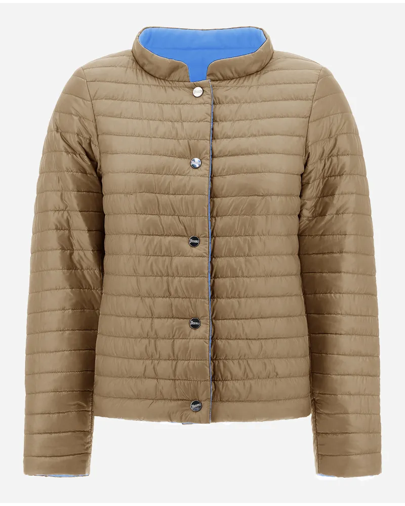 Herno Giacca In Ecoage Reversibile E Nylon Ultralight Beige