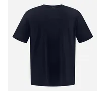 T-shirt In Compact Jersey - Uomo T-shirt E Polo Blu Navy