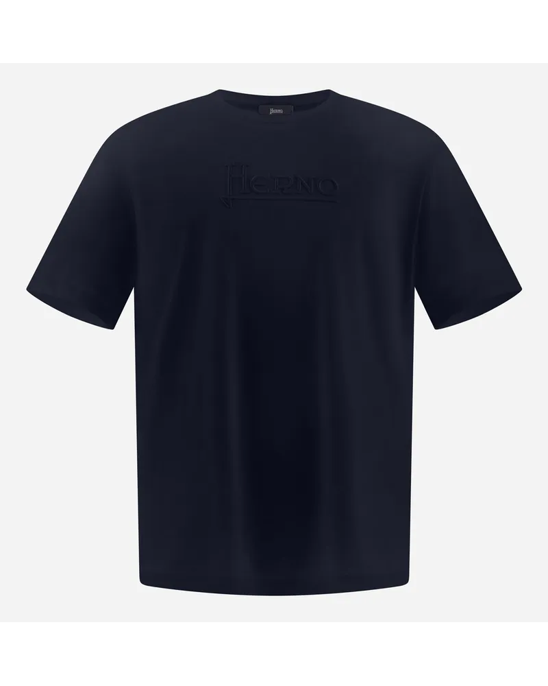 Herno T-shirt In Compact Jersey Blu