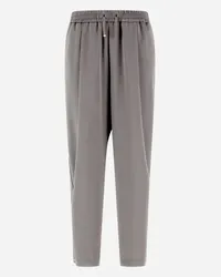 Herno Pantaloni Resort In Satin Effect Grigio