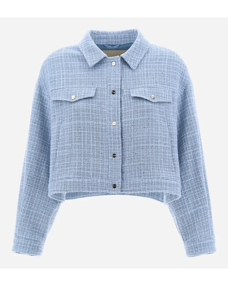 Herno Giacca In Cotton Paillettes Azzurro