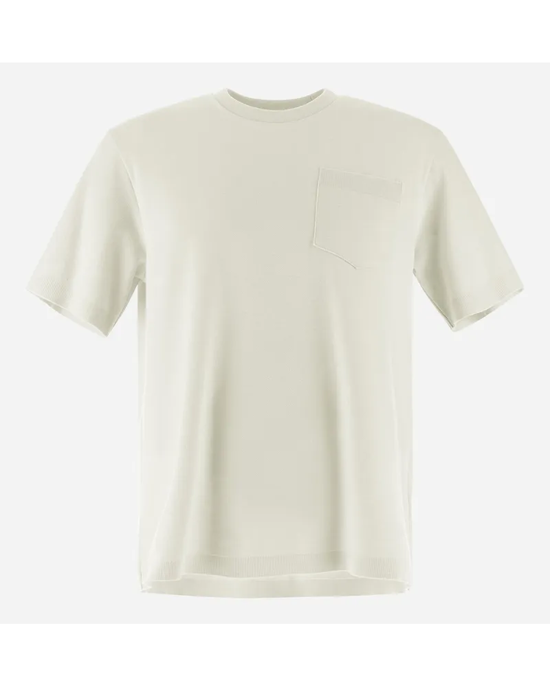 Herno T-shirt Resort In Warm Jersey Knit Effect Bianco