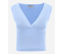 Top In Endless Viscose Rib - Donna T-shirt Azzurro Chiaro