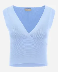 Herno Top In Endless Viscose Rib Azzurro