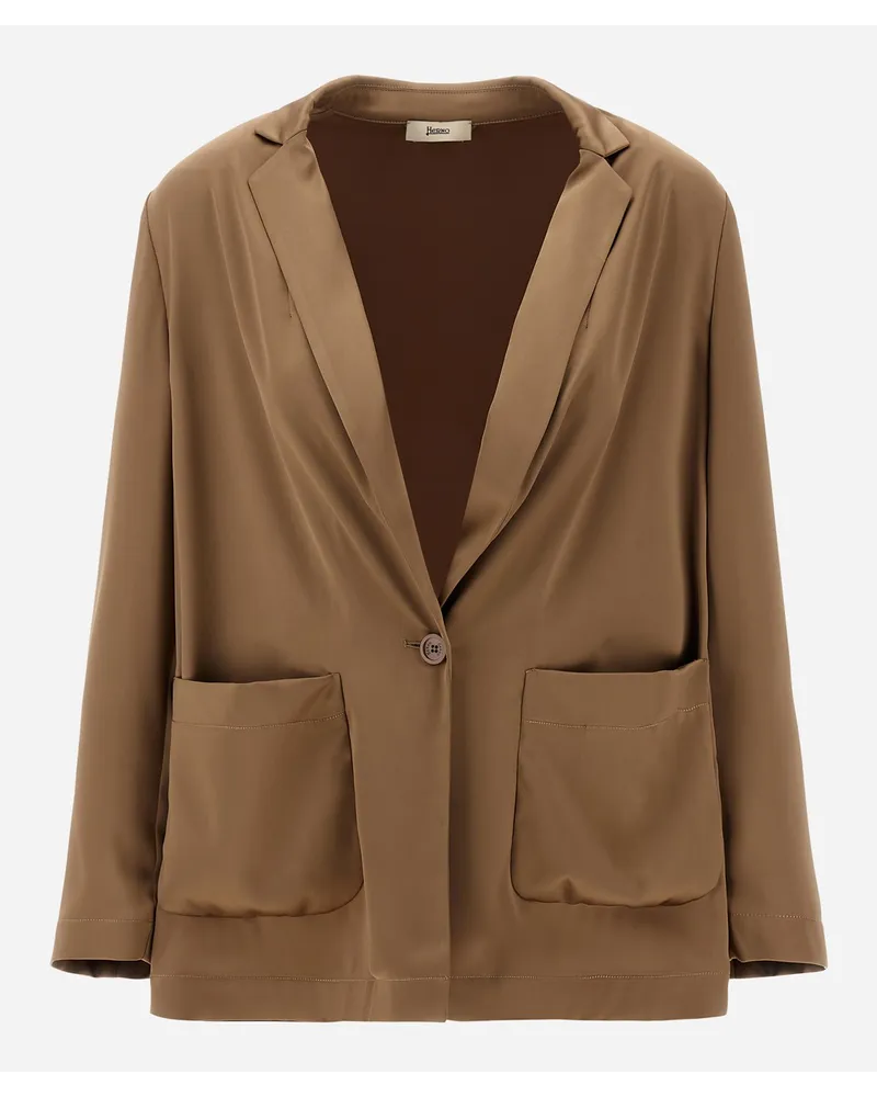 Herno Blazer In Casual Satin Sabbia
