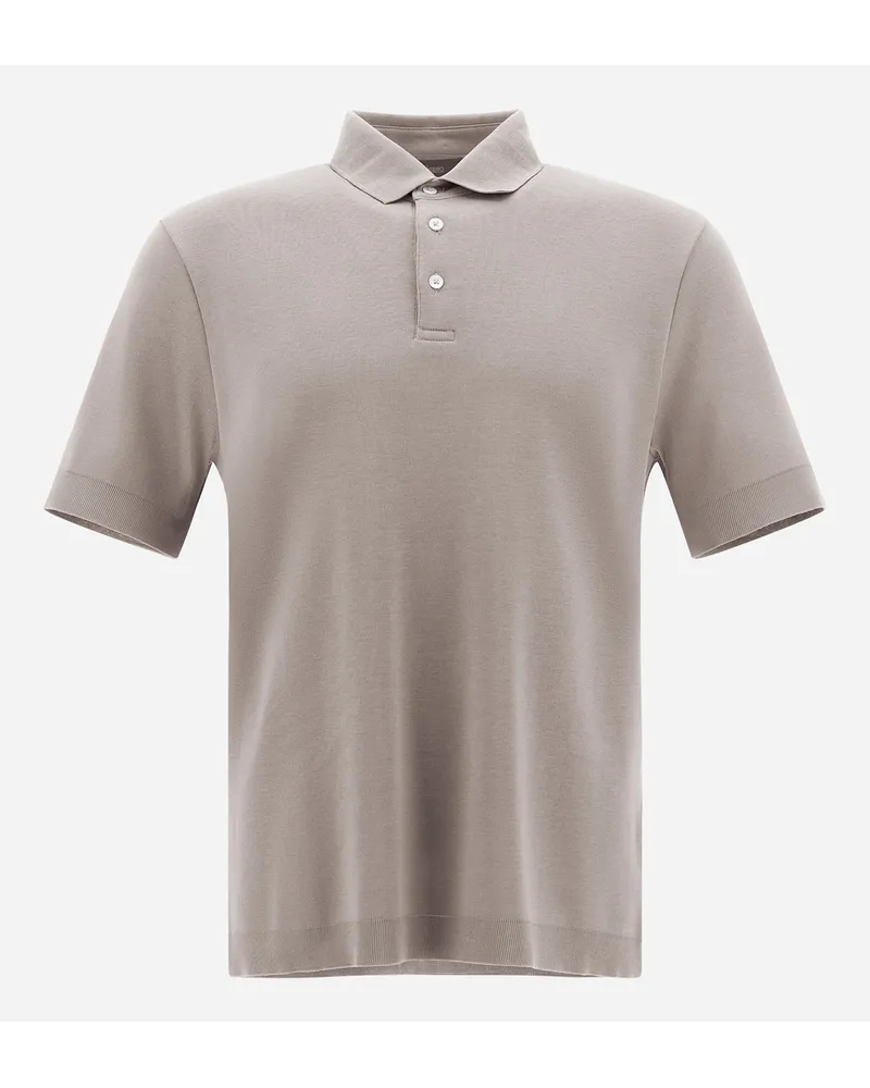 Herno Polo In Jersey Knit Effect Tortora