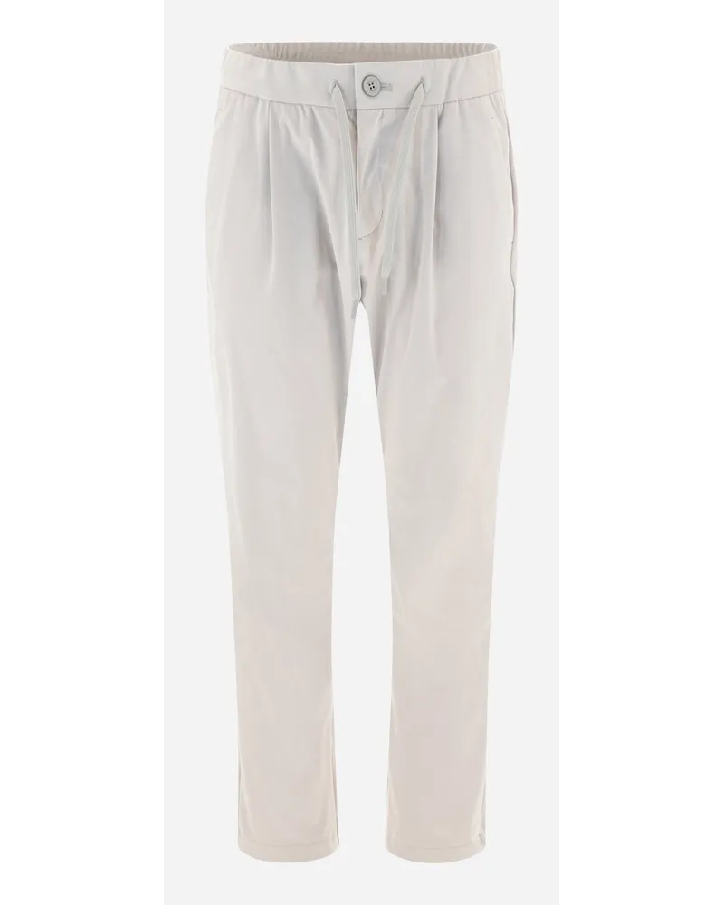 Herno Pantaloni Resort In Suede Effect Ghiaccio