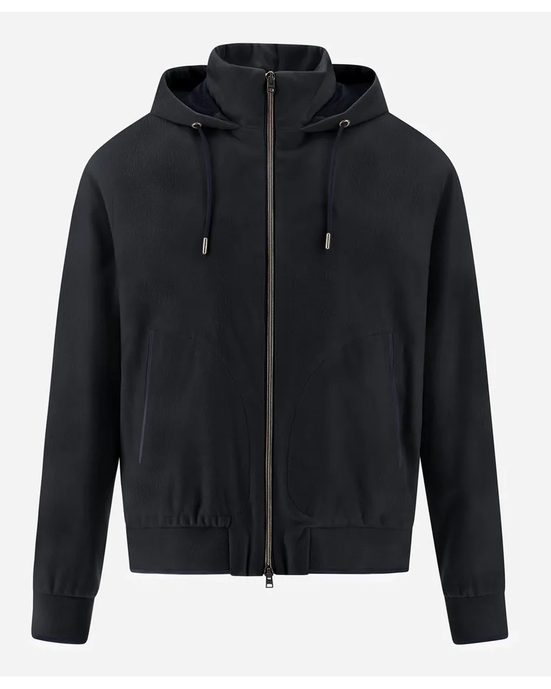 Herno Bomber Resort In Cashmere Seta Blu