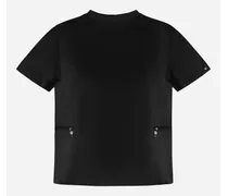 T-shirt In Chic Cotton Jersey E New Techno Taffetà - Donna T-shirt Nero