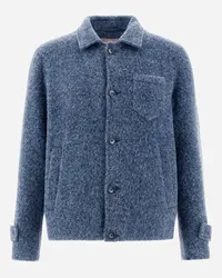 Herno Camicia Resort In Fog Wool Denim