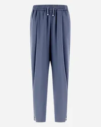 Herno Pantaloni Resort In Satin Effect Denim