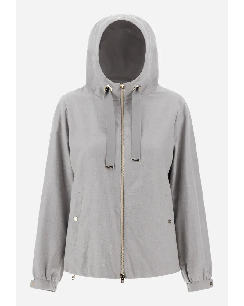 Herno Bomber In Cotton Cashmere Rain Perla