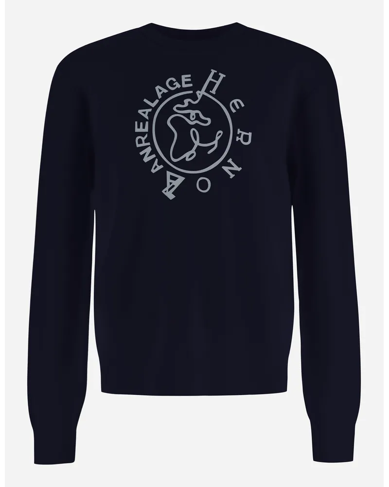 Herno Maglia Globe In Photocromatic Knit Blu