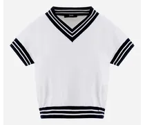 Maglia In Endless Viscose Stripes - Donna T-shirt Bianco