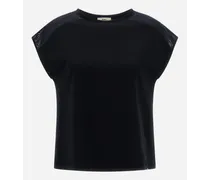 T-shirt In Chic Cotton Jersey E Chic Mesh - Donna T-shirt Nero