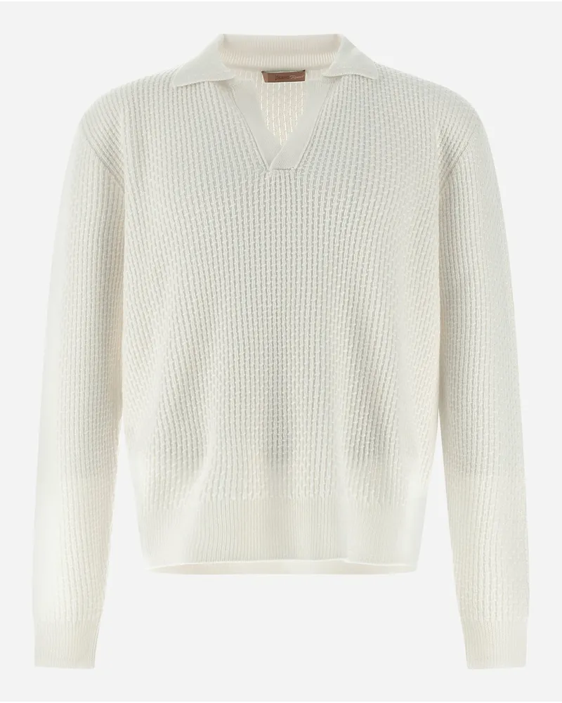 Herno Polo Resort In Endless Operated Wool Bianco